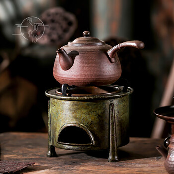 銅器 煮茶炉 温酒炉 風炉 茶道煮茶器 銅炉 装飾品 置物 煮茶风炉型号规格- 京东