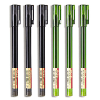 晨光（M&G）0.5mm黑色中性笔全针管签字笔拔盖笔水笔外观随机AGPA1701 6支装