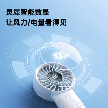 几素 手持高速节能便携式随身手拿电风扇户外办公室桌面超长续航【Life4-珊瑚粉-5000mAh】