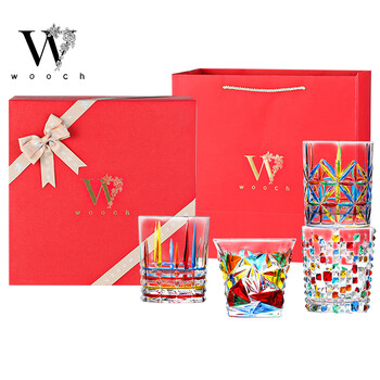 物取（WOOCH）高颜值彩绘宝石玻璃杯子套装情侣礼盒装结婚送礼新人伴手礼物乔迁
