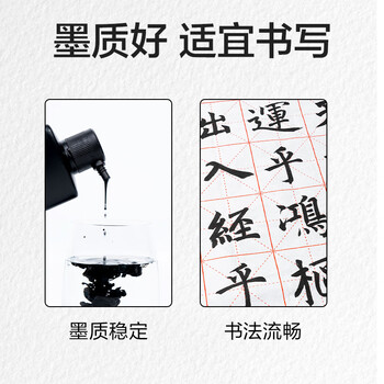 得力（deli） 墨汁书法专用墨水毛笔字练习方便墨汁 文房四宝初学者适合直接可用书法墨水100g开学文具
