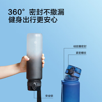 京东京造运动水杯  tritan水杯运动水壶大容量外出方便携带 青蓝渐变1L
