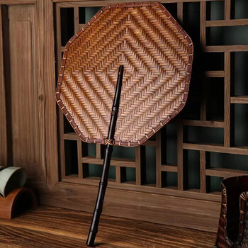 复古大漆古装团扇竹编丝手工扇子夏季网红折扇中国风女士结婚文玩