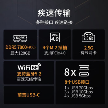 华硕TUF GAMING Z790-PRO WIFI 支持DDR5 CPU 14900K/14700K/13900K（Intel Z790/LGA 1700）