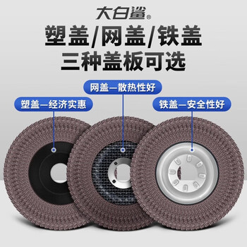 大白鲨（BIGWHITESHARK）百叶片100型角磨机专用百叶轮抛光轮角磨机砂轮/75网盖80目 10片