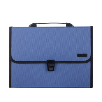 晨光（M&G）A4/12格蓝色文件包办公手提资料包风琴包学生试卷分类收纳包AWT90959单个装