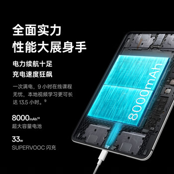 OPPO Pad Air2【平板】11.4英寸平板电脑 2.4K高清大屏 8GB+256GB深空灰 办公游戏学习平板