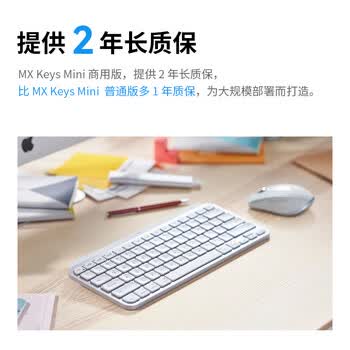 罗技（Logitech）大师系列 MX Keys Mini无线蓝牙键盘 高端办公智能背光 带接收器 商用版 石墨黑