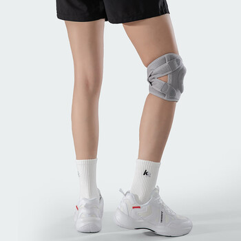 川崎（KAWASAKI）运动护膝跑步跳绳篮球羽毛球膝盖防护防撞护具C3481单只装 银灰