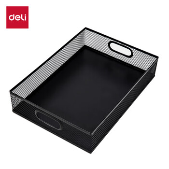 得力(deli)金属商务方形文件篮 镂空网材文件桌面收纳文件架/资料架/文件篮 财务凭证发票单据发票 黑色79080 得力(deli)金属商务方形文件篮 镂空网材文件桌面收纳文件架/资料架/文件篮 财务凭证发票单据发票 黑色79080
