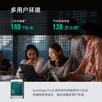 群晖（Synology）NAS硬盘4TB 256MB 5400转 3.5英寸SATA HDD HAT3300 NAS专用硬盘全天候运行固件自动更新