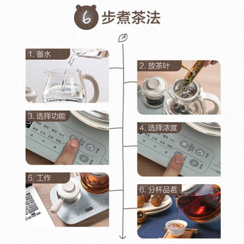 小熊 新中式煮茶器 0.8L 喷淋煮茶 茶汤分离 七大茶类 两种保温微电脑控制 ZCQ-A08E1 