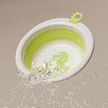 妙然洗脸盆折叠盆30cm2个装婴儿出差便携新生儿脸盆可挂折叠洗屁屁盆