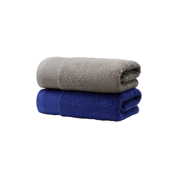 京东京造 138g加厚沐兰迪毛巾 10A抗菌除螨 纯棉全棉男士洗脸巾 2条 蓝+灰