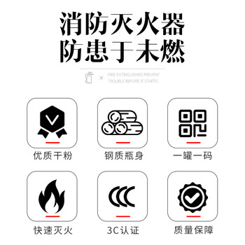 星浙安25年新国标干粉灭火器4公斤2具+箱子 商用家用灭火器 