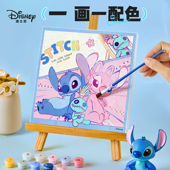迪士尼（Disney）数字油画diy手工填涂色动漫卡通人物儿童数字油画卡通画尼克疯狂动物城周边文具礼盒女孩生日礼物