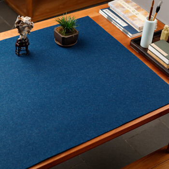 漢墨100%纯羊毛毛毡垫 绀蓝色150*80cm 书画书法国画耐磨画毡精致送礼自用 文房四宝宣纸用桌布毛毡