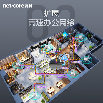 磊科（netcore）GS9 9口企业级交换机8个2.5G电口+1个万兆SFP光口 支持向下兼容1G光电模块 千兆网络分线器