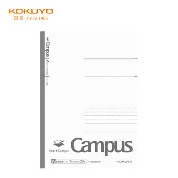 国誉(KOKUYO)进口smart Campus无线装订本笔记本子记事本 7mm点线×30行B5/30页灰1本NO-GS3CWAT-M