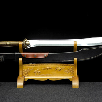 优猎牛尾硬龙泉具防身冷兵器高战宝w大未开刃金色开刃金色