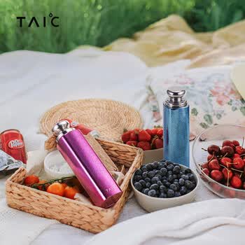 TAIC 太可纯钛迷你保温杯口红户外水杯礼物女士咖啡杯 140ml 炫彩红