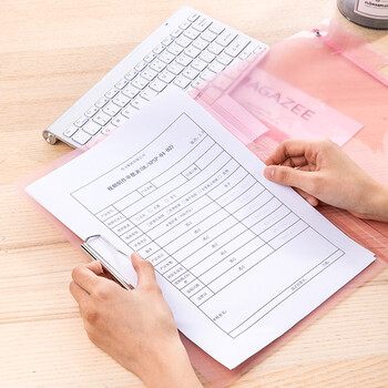 得力（deli）A3折叠试卷夹文件夹 简约时尚学生科目收纳整理对折结构 试卷分类 混色随机 72551