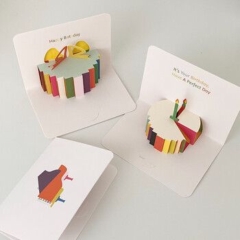 佳茉生日蛋糕3D立体贺卡ins高级感创意折叠纸雕祝福卡片礼物送男友女友元宵妇女节礼物伴手礼