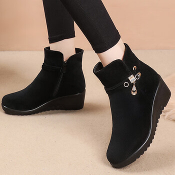 女士时装靴>迈得兜(maidedou)>迈得兜冬季妈妈鞋棉鞋中老年人坡跟短靴