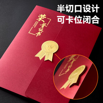 DSB（迪士比）A4欧式三折页荣誉证书 获奖证书颁奖证书奖状证书外壳 蓝色5本装【附10张内芯】050880