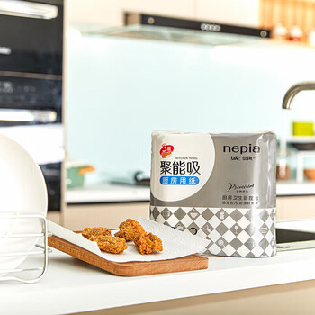 妮飘（Nepia）聚能吸厨房卷纸60节*2卷万用纸巾吸油吸水纸懒人抹布加厚抽纸