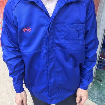 云蔷蓝领冬装比亚迪工作服 byd厚料扣子款工衣涤棉保暖料 冬款长袖