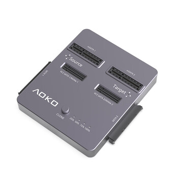 奥科美（AOKO）NVMe/SATA双盘位固态硬盘拷贝机mSATA/m.2sata同协议对拷底座ssd机械硬盘克隆拷盘机复制器DA28GR
