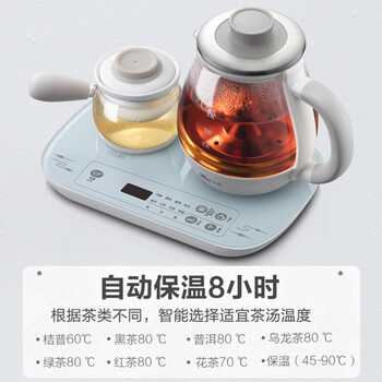 小熊 新中式煮茶器 0.8L 喷淋煮茶 茶汤分离 七大茶类 两种保温微电脑控制 ZCQ-A08E1 