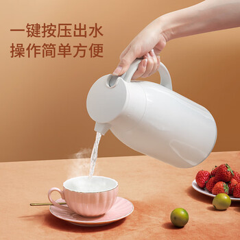 JEKO&JEKO保温壶家用热水瓶暖水壶宿舍大容量开水瓶玻璃内胆 1.6L浅灰色