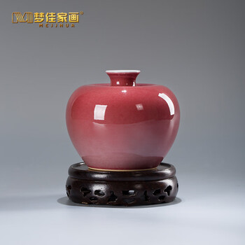 清】中国美術 豆紅釉瓢箪瓶 臙脂水釉 花瓶【華道具☆中国