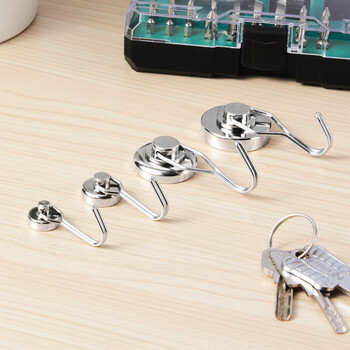 北极熊（Polar bear）磁吸挂钩免打孔磁性挂钩防盗门冰箱吸铁石门后悬挂挂钩可360°旋转 直径36mm 3个 MH-732