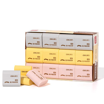 得力（deli）(deli)36块柔软学生橡皮擦 中考高考祝福礼物多色考试文具绘画橡皮