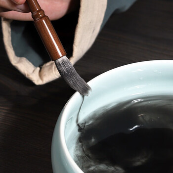 玉水湖青瓷笔洗缸砚台墨碟笔搁墨蝶墨盘水盂陶瓷洗笔书法国画专用洗毛笔文房四宝汝窑碟子茶洗 弟粉大号