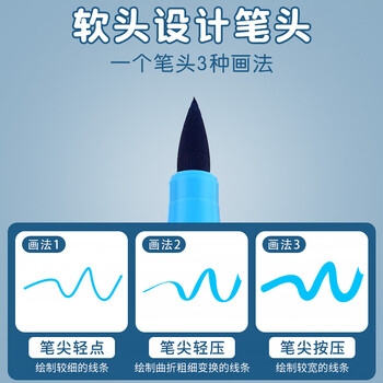 晨光（M&G）软头水彩笔18色ACP92168幼儿园儿童画画笔3件套小学生美术专用涂鸦笔安全可水洗细杆彩笔水彩笔