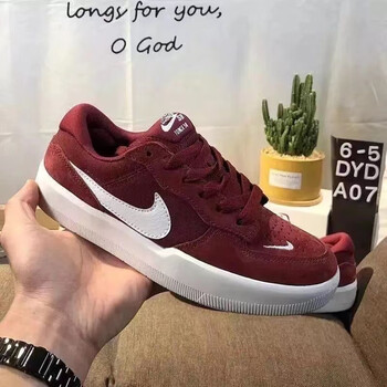 版本百搭时尚潮流运动休闲板鞋男女学生情侣时尚鞋force58酒红nike38
