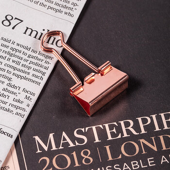 得力（deli） 玫瑰金长尾夹/燕尾夹/票夹 办公文具 学生用品 宽度25mm(12只/包) 78201