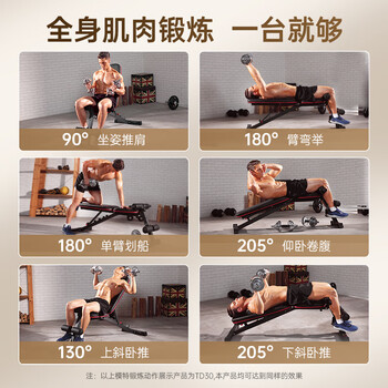 力动（RIDO）多功能哑铃凳卧推凳家用健身器材全折叠健身椅训练飞鸟凳TD32