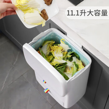 佳帮手厨房垃圾桶带盖大号家用橱柜门壁挂式垃圾桶厕所卫生间客厅悬挂桶