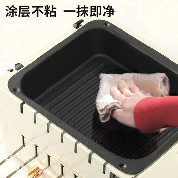 利仁 电烧烤炉 G-26家用全自动烤串烤肉机多功能烧烤机烤架烤肉盘自动旋转烧烤架（白色）【好物优选】