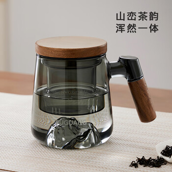 富光泡茶杯茶水分离高硼硅玻璃杯办公室喝茶水杯子花茶杯公道杯子
