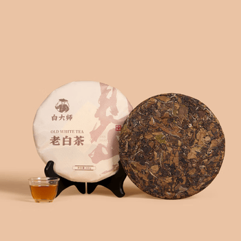 白大师 岁月珍藏见山2020年寿眉茶饼 2020年一级寿眉茶饼茶叶 300g