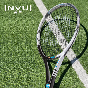 英辉（INVUI）网球拍一体碳素复合 初学者球拍 网球回弹训练器，带线网球，拍包
