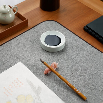 漢墨60%卷装羊毛毛毡垫 加厚耐磨书法书画灰色50*70cm毛毡垫 文房四宝写毛笔字毛毡桌布画毡