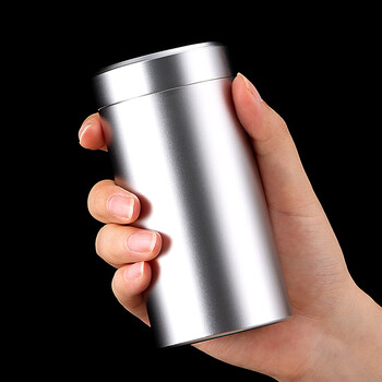 拜杰铝合金茶叶罐家用防氧化密封罐储茶罐 便携旅行罐 大号【220ml】