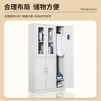 施尔福 更衣柜铁皮柜员工宿舍柜存包柜带锁鞋柜储物柜常规款五门更衣柜